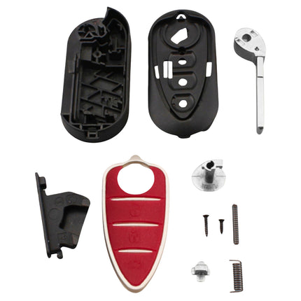 Alfa Romeo MiTo Car Key Fob Case Replacement Cover 3 Button Red Remote Repair
