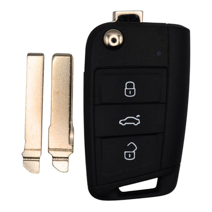 Audi A3 Car Key Fob Cover 3 Button Smart Black Case Replacement Shell Repair MQB