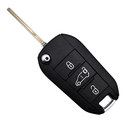 Citroen 3 button key with key blade flipped out