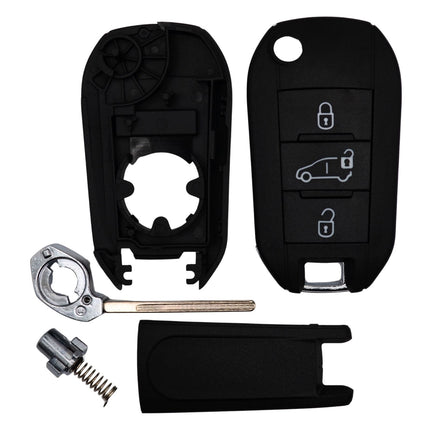 Citroen Berlingo Key Fob Cover 3 Button Smart Black Case Replacement 2018 - 2025