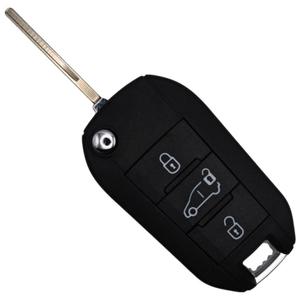 Citroen Berlingo Key Fob Cover 3 Button Smart Black Case Replacement 2018 - 2025