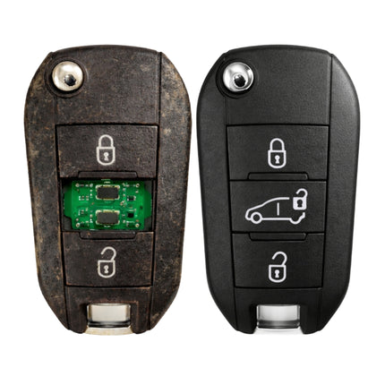 citroen berlingo dispatch spacetourer 3 button key fob repair service before and after damaged flip key case