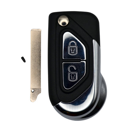 Citroen DS3 Car Key Fob Case Replacement Cover 2 Button Silver Remote Repair
