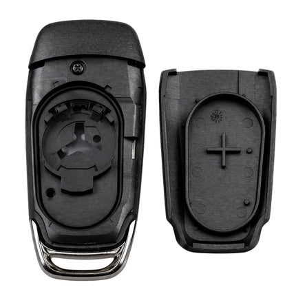 Ford remote key shell rear housing and battery cover inside view