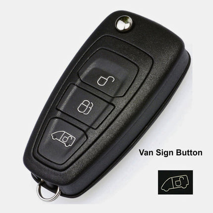 Ford Transit Key Fob Case Replacement Cover 3 Button Flip Black Remote Repair