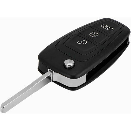 Ford Transit Key Fob Case Replacement Cover 3 Button Flip Black Remote Repair
