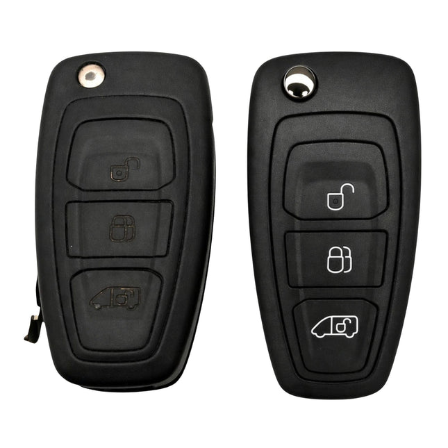 Ford B48B 2 button flip remote key before and after refurbishment