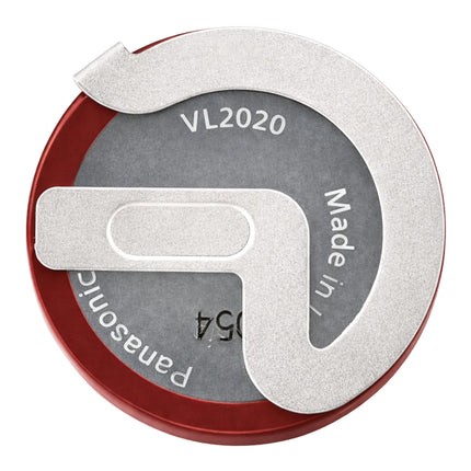 VL2020 rechargeable coin cell battery top view