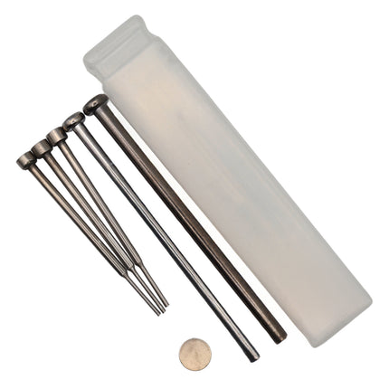 ECK Silver Flip Key Blade Pin Removal Tool Set for Car Van Remote Fob Repair 6pc