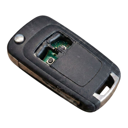 Damaged Vauxhall B12E 2 button flip remote key requiring repair