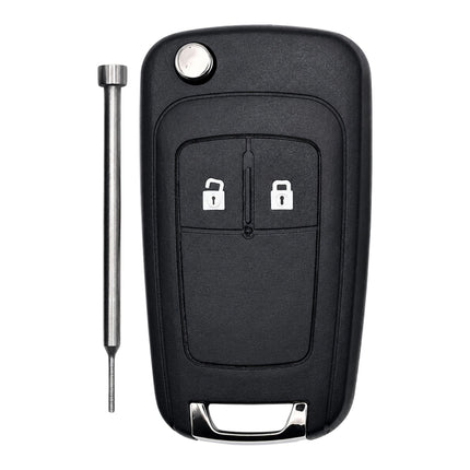 Vauxhall HU100 2 button replacement flip key fob case with free pin removal tool