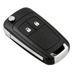 2 button flip key angled view with lock and unlock buttons