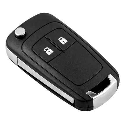2 button flip key angled view with lock and unlock buttons