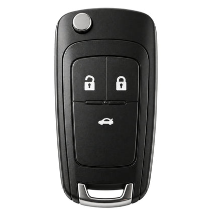 Vauxhall HU100 3 button flip key shell front view compatible with Astra J, Insignia