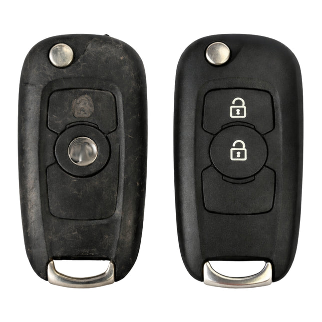 vauxhall astra k 2 button key fob repair service before and after damaged flip key case
