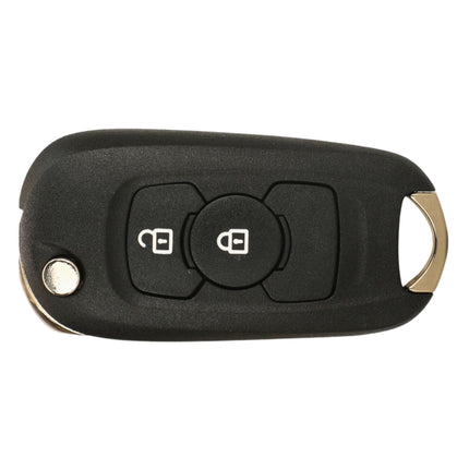 Two-button flip key shell shown horizontally with lock and unlock icons