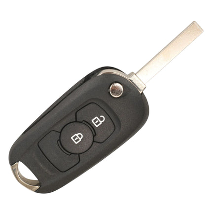 Close-up of remote key casing showing button detail and flip-out blade