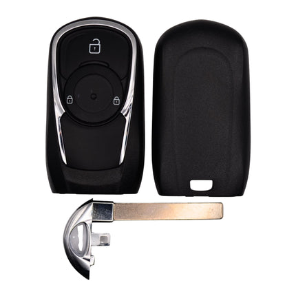 Remote key fob shell opened showing front back and key blade
