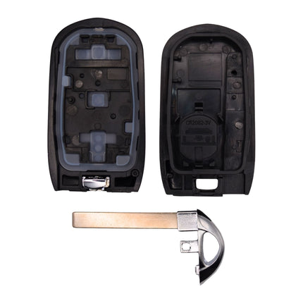 Remote key fob shell opened showing internal layout