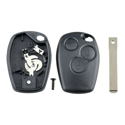 3 button remote key shell with internal housing, battery contacts VA2 blade and screw