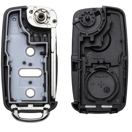 Volkswagen VW Sharan Key Fob Cover 3 Button Black Case Replacement Remote Repair