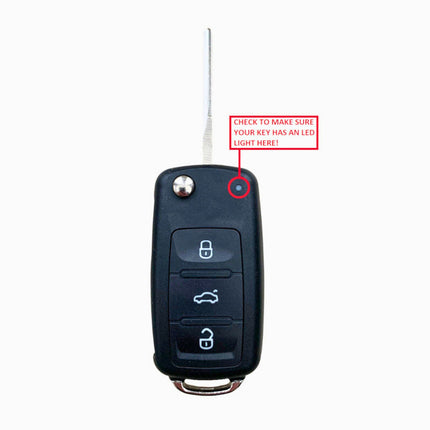 Volkswagen VW Sharan Key Fob Cover 3 Button Black Case Replacement Remote Repair
