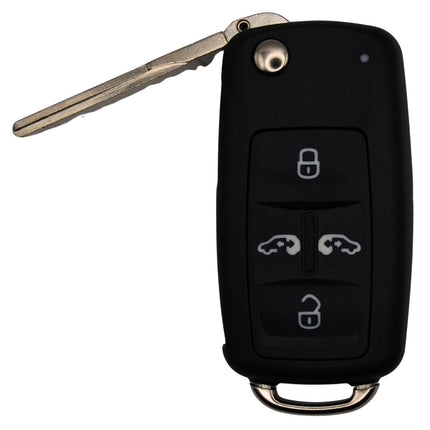 Volkswagen VW Transporter T5 T6 Key Fob Cover 4 Button Smart Black Case Repair