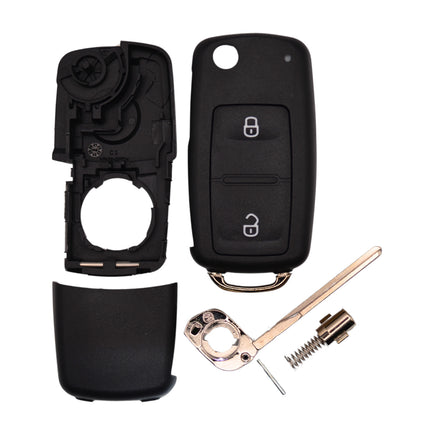 Volkswagen VW Transporter T5 T6  Key Fob Case Replacement Cover 2 Button Black